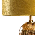 Lampa stołowa SABRINA na szklanej podstawie ze złoto-granatowego szkła z welwetowym abażurem - ∅ 36 x 61 cm - musztardowy 2