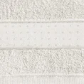 Ręcznik z żakardową bordiurą zdobioną kropkami ze złotą nitką - 70 x 140 cm - kremowy 2