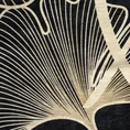 Zasłona VENUS z tkaniny szenilowej z nadrukiem z motywem liści miłorzębu - 140 x 250 cm - czarny 10