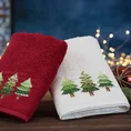 Ręcznik świąteczny SANTA 17 bawełniany  z haftem z choinkami - 50 x 90 cm - biały 4