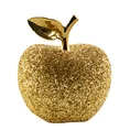 Jabłko- figurka ceramiczna dekorowana brokatem w stylu glamour, kolor złoty - ∅ 12 x 13 cm - złoty 1