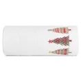 Ręcznik świąteczny SANTA 15 bawełniany z aplikacją z choinkami i drobnymi kryształkami - 70 x 140 cm - biały 3
