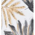 Obraz BOTANIC ręcznie malowane na płótnie egzotyczne liście - 50 x 50 cm - popielaty 2