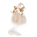Figurka świąteczna DOLL aniołek w zimowym stroju z miękkich tkanin - 20 x 16 x 70 cm - beżowy 3