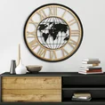 Dekoracyjny zegar ścienny z mapą - 60 x 5 x 60 cm - czarny 2