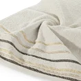 Ręcznik  z kolorowymi paskami w formie jodełki - 50 x 90 cm - beżowy 5