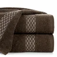 Ręcznik RIVA chłonny i wytrzymały z przeplataną bordiurą - 30 x 50 cm - brązowy 1