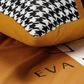EVA MINGE Komplet pościeli MINGE 1 z najwyższej jakości makosatyny bawełnianej z designerskim nadrukiem łączący elegancką pepitę z wzorem geometrycznym - 160 x 200 cm - biały 6