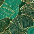 NOVA PRINT GIFT Komplet pościeli MONA w kartonowym opakowaniu z wysokogatunkowej satyny bawełnianej z motywem liści - 220 x 200 cm - zielony 4