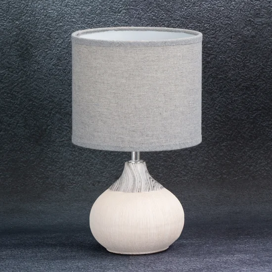 Lampa ceramiczna dekoracyjna AMIRI z matowym abażurem - ∅ 18 x 32 cm - kremowy