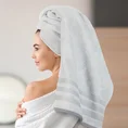 Ręcznik NASTIA z żakardową bordiurą w pasy w stylu eko - 50 x 90 cm - kremowy 6