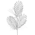 Zimowa gałązka dekoracyjna obsypana srebrnym brokatem - 50 x 20 cm - srebrny 2