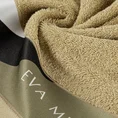 EVA MINGE Ręcznik EVA 1 z puszystej bawełny z bordiurą zdobioną designerskim nadrukiem - 70 x 140 cm - beżowy 5