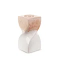 Świecznik ceramiczny RUBEN dwukolorowy z efektem ombre - 8 x 8 x 16 cm - kremowy 2