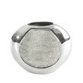 Wazon ceramiczny PAMELA z kryształkami - 21 x 11 x 18 cm - srebrny 1