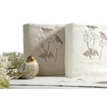 Ręcznik zdobiony haftem z ptaszkami - 70 x 140 cm - beżowy 4