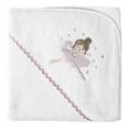 Ręcznik BABY z aplikacją z baletnicą z efektem 3D i kapturem - 75 x 75 cm - biały 2