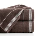 Ręcznik z bordiurą w formie sznurka - 70 x 140 cm - brązowy 1