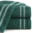 Ręcznik ALLY z bordiurą w pasy przetykany kontrastującą nicią miękki i puszysty, zero twist - 70 x 140 cm - zielony 1