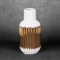 Wazon ceramiczny MONA z geometrycznym motywem biało-złoty - ∅ 11 x 23 cm - biały 1