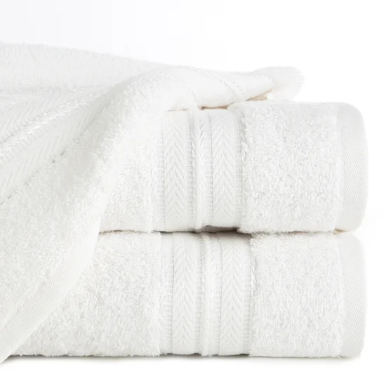 EUROFIRANY PREMIUM Ręcznik DANIEL w kolorze białym, z delikatną bordiurą - 50 x 90 cm - biały