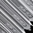 Tkanina firanowa zazdrostka z haftem i ażurem - 70 cm - biały 6