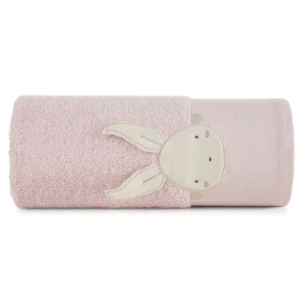 Ręcznik kąpielowy dziecięcy 50x90 cm bawełniany kolor różowy z haftem króliczka 480 g/m2 BABY 57 Ręcznik kąpielowy dziecięcy 50x90 cm bawełniany kolor różowy z haftem króliczka 480 g/m2 BABY 57 - 50 x 90 cm