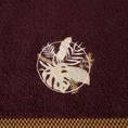Ręcznik  PALMS bawełniany z haftowaną bordiurą w egzotyczne liście - 70 x 140 cm - bordowy 2