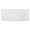 Ręcznik bawełniany NIKA 50x90 cm z żakardową bordiurą z geometrycznym wzorem podkreślonym srebrną nicią, biały - 50 x 90 cm - biały 3