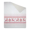Koc świąteczny NOEL z bawełny i akrylu z motywem skandynawskim, miękki i miły w dotyku - 200 x 220 cm - biały 2