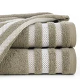 EUROFIRANY CLASSIC Ręcznik bawełniany GRACJA z ozdobną bordiurą w pasy - 30 x 50 cm - brązowy 1