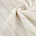 Ręcznik bawełniany DALI z bordiurą w paseczki przetykane srebrną nitką - 50 x 90 cm - kremowy 5