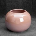 Osłonka ceramiczna na donicę SIMONA z perłowym połyskiem - ∅ 22 x 16 cm - różowy 1