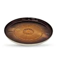 Patera dekoracyjna BONITA ze szkła artystycznego w  okrągłe wzory - ∅ 28 x 2 cm - brązowy 2