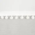 Zasłona z ozdobnym matowym pasem i pomponami - 140 x 250 cm - biały 4