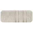 EUROFIRANY PREMIUM Ręcznik MILA  z włókien bambusowych z  bordiurą tkaną w ozdobne pasy 3D - 50 x 90 cm - beżowy 3