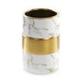 Wazon ceramiczny o nowoczesnym kształcie biało-złoty z marmurkowym wzorem - ∅ 13 x 20 cm - biały 1