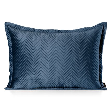 EUROFIRANY PREMIUM poszewka SOFIA z miękkiego i matowego welwetu pikowana w jodełkę metodą hot press 50 x 70 cm granatowy | Eurofirany