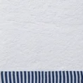 Komplet 2 szt ręczników KOS z  ozdobną żakardową bordiurą w paseczki - 36 x 25 x 12 cm - biały 7