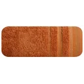 Ręcznik POLA z żakardową bordiurą zdobioną stebnowaniem - 50 x 90 cm - pomarańczowy 3