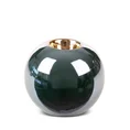 Świecznik ceramiczny AMORA 2 o lśniącej powierzchni ze złotym detalem, kulisty - ∅ 12 x 11 cm - zielony 2