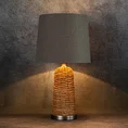 Lampa ARLO w stylu boho z plecionej podstawy i matowego abażuru - 32 x 32 x 71 cm - beżowy 2