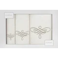 Komplet ręczników z ornamentowym haftem w kartonowym opakowaniu - 56 x 36 x 7 cm - kremowy 2
