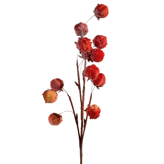 GAŁĄZKA OZDOBNA kwiat sztuczny dekoracyjny - 80 cm - pomarańczowy