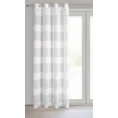 Firana gotowa AGATA zdobiona szenilowymi pasami - 140 x 250 cm - biały 2