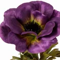 ANEMON kwiat sztuczny dekoracyjny z płatkami z jedwabistej tkaniny - 53 cm - fioletowy 2