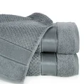 EUROFIRANY PREMIUM Ręcznik MILAN z puszystej bawełny frotte o ryżowej strukturze z błyszczącą bordiurą - 30 x 50 cm - stalowy 1