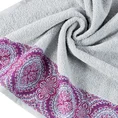 ELLA LINE Ręcznik LELA w kolorze srebrnym, z ozdobną żakardową bordiurą - 70 x 140 cm - srebrny 5