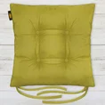 ADORE dwustronna welurowa poduszka siedziskowa na krzesło z czterema pikowaniami - 40 x 40 x 8 cm - jasnozielony 1