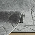 Dywanik łazienkowy MARTHA z bawełny, dobrze chłonący wodę z geometrycznym wzorem wykończony błyszczącą nicią - 50 x 70 cm - szary 3